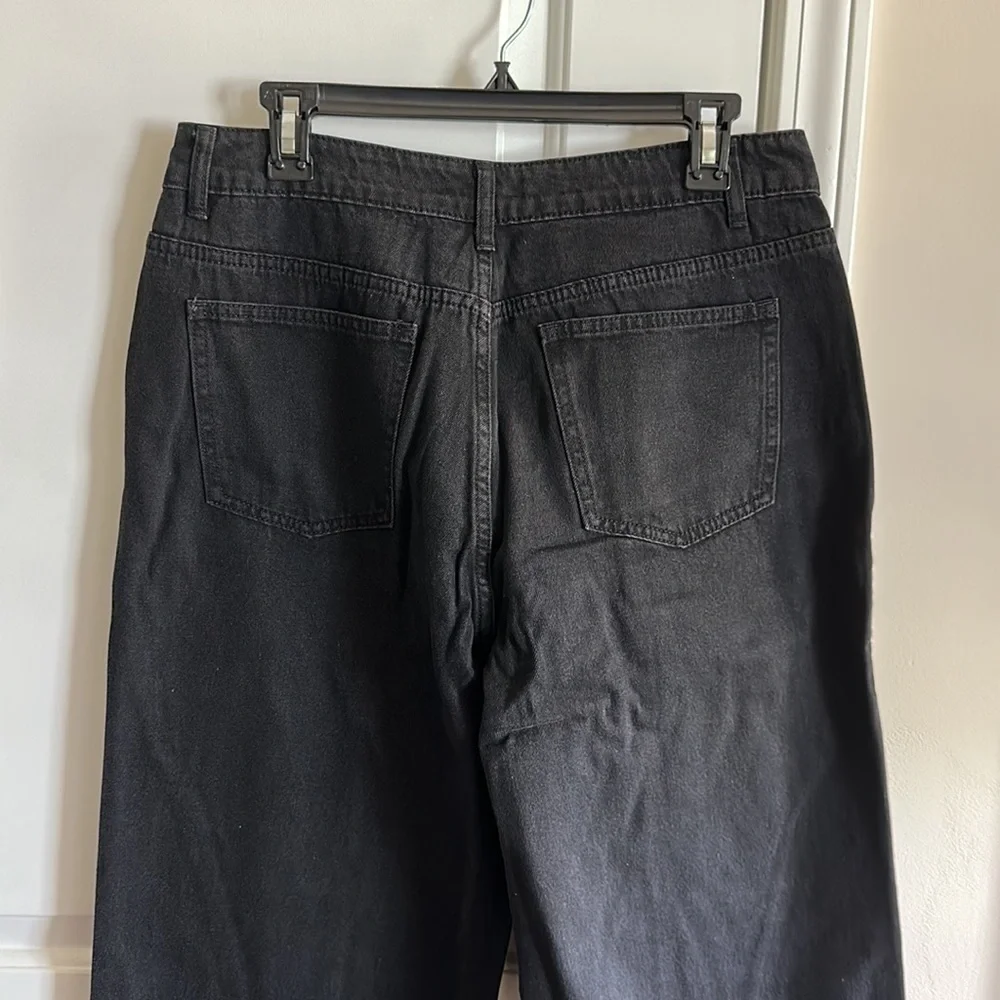 Cider Middle Waist Pocket Wide Leg BLACK Jeans